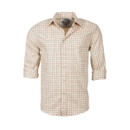 Front flat lay of the long sleeve check shirt highlighting the button-down design and pattern.