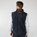 Back view of the model wearing the gilet, showing the fit and rear panel detail.