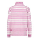 Lazy Jacks Women's Pique Striped Quarter Zip Sweatshirt - Pink