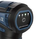 Close-up of the rear control panel on a brushless cordless tool, displaying four speed settings with illuminated indicator and mode selection button.
