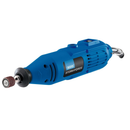 Close-up of Draper Storm Force rotary multi-tool with sanding drum attachment fitted, blue and black body on a white background.