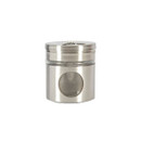 Single stainless steel spice jar with a clear viewing window.
