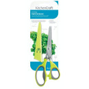 KitchenCraft herb scissors in retail packaging, featuring five stainless steel blades for cutting herbs and a green protective cover.