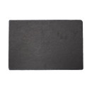 Top-down view of a rectangular slate serving board with a smooth, matte surface.