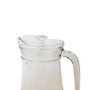 Close-up of the jug’s glass lid, spout and handle detail.