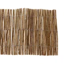 Flat section of willow garden border fencing with natural wood finish and wire binding