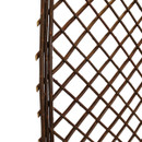 Detailed side view of willow trellis lattice pattern with sturdy natural wood construction and rustic finish