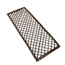 Angled view of rectangular willow lattice trellis panel for garden screening, plant support and decorative landscaping