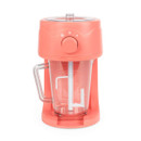 Coral pink Giles & Posner slushie maker with clear mixing jug, adjustable control dial and integrated stirring paddle.