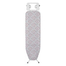 Front view of the Kleeneze ironing board highlighting the full-length ironing surface, decorative cover and stable leg design.