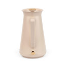 Rear view of the Salter Malmo electric kettle showing the handle, water level window and wood-effect power switch.