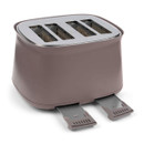 Rear view of the Salter Malmo four-slice toaster showing the dual removable crumb trays for easy cleaning and maintenance.