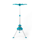 Fully assembled Beldray Quick-Dry Heated Pod clothes airer with drying arms extended and tripod base.