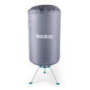 Beldray heated drying pod with cover fully closed, creating an enclosed environment for faster laundry drying.