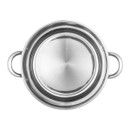 Top-down view of the Russell Hobbs stainless steel stockpot showing the wide cooking base and dual side handles.