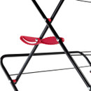 Detailed view of the locking hinge mechanism on the Russell Hobbs 3 Tier Supreme Airer frame.