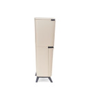 Side profile of the Brabantia SortUp dual recycling bin in Soft Beige, highlighting its slim space-saving design.