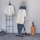 White shirt hanging on the Brabantia Steam & Iron Board in upright position, ready for steaming or garment care.