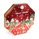 Pan Aroma Advent Calendar scented tealights gift set in a festive red and gold house-shaped box.