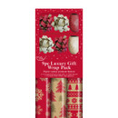 Christmas wrapping set with coordinating kraft paper, bows and ribbon.