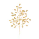 Elegant 60cm metallic gold holly spray, perfect for adding a luxurious festive touch to Christmas trees, wreaths, and seasonal displays.