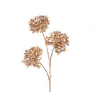 Elegant metallic hydrangea spray featuring shimmering gold flower clusters.