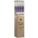 Christmas gift wrap roll featuring a charming winter village scene with decorated Christmas trees, snowy houses and festive illustrations, presented in a Design by Violet 3m x 70cm wrapping paper roll.