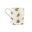 Rear view displaying the repeating hand-painted bumblebee motif without text, emphasizing the wraparound design.