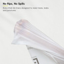 Close-up of EKO extra thick bin liner material, designed to resist tears, punctures and leaks for reliable household waste disposal.