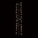 Warm white LED compact Christmas cluster lights with a green cable, featuring closely spaced warm white bulbs for decorating Christmas trees, garlands, wreaths and festive indoor or outdoor displays.