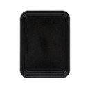Top-down view of the black rectangular enamel baking tray with a smooth cooking surface and durable vitreous enamel coating.