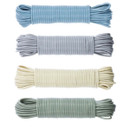 Assorted 20m Betterware PVC core clothes lines in blue, grey, cream and green for durable outdoor laundry drying.