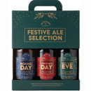 Cottage Delight Festive Ale Selection Gift Set featuring three seasonal ales in a premium Christmas presentation box, ideal for festive gifting.