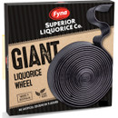 Fyna Superior Liquorice Co. Giant Liquorice Wheel, a large traditional rolled liquorice wheel made in Australia, plant-based and free from artificial colours or flavours.