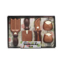 Gwynedd Confectioners Gardening Kit milk chocolate gift featuring novelty chocolate gardening tools and flower pots, making a fun gift for gardeners, green-fingered enthusiasts, birthdays, Father's Day, Mother's Day and stocking fillers.