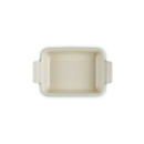 Top-down view of the rectangular stoneware baking dish showing the spacious cooking surface and integrated side handles.
