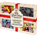 Barney Jack's Liquorice Lover's Collection sweet gift box featuring a selection of classic liquorice favourites including Pontefract Cakes, Liquorice Allsorts, Liquorice Torpedoes and Jelly Buttons.