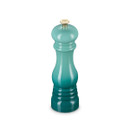 Le Creuset Classic Pepper Mill in Bleu Riviera, three-quarter front view.