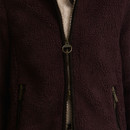 Close-up of the Barbour borg fleece jacket featuring the branded ring zip pull and premium textured fleece finish.