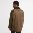 Back view of the Barbour Icons Beaufort men's beech wax jacket featuring a relaxed fit, durable waxed cotton finish and timeless heritage design.