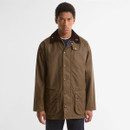 Barbour Icons Beaufort men's beech wax jacket with a corduroy collar, concealed zip, press stud fastening and classic country styling.