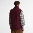 Back view of the Barbour Langdale men's dark burgundy fleece gilet featuring a classic sleeveless design and warm fleece construction.