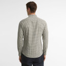 Back view of the Barbour Padshaw men's olive gingham check shirt featuring a regular fit, long sleeves and timeless check design.