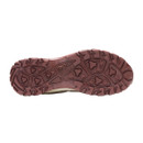 Sole view of a waterproof walking shoe showing the rugged rubber tread pattern designed for enhanced grip, traction and stability on outdoor terrain.