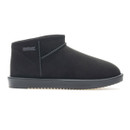 Outer side profile of a black waterproof ankle boot with low-cut silhouette, stitched trim, durable sole and Regatta Outdoors branding.