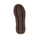 Close-up of the Rieker rugged rubber outsole with deep lug tread for reliable grip and traction on varied terrain.