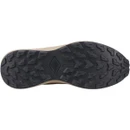 Durable black rubber outsole with deep multi-directional tread pattern on women's waterproof walking boots for reliable outdoor grip.