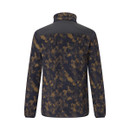 Rear view of the Regatta black and olive camouflage fleece jacket showing the camouflage fleece design and contrast shoulder panel.