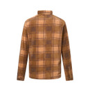 Rear view of the Regatta men's Frankie Rich Tan Ground Coffee check fleece shacket on a white background.
