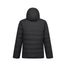 Rear view of the Regatta men's padded jacket in Black on a white background.